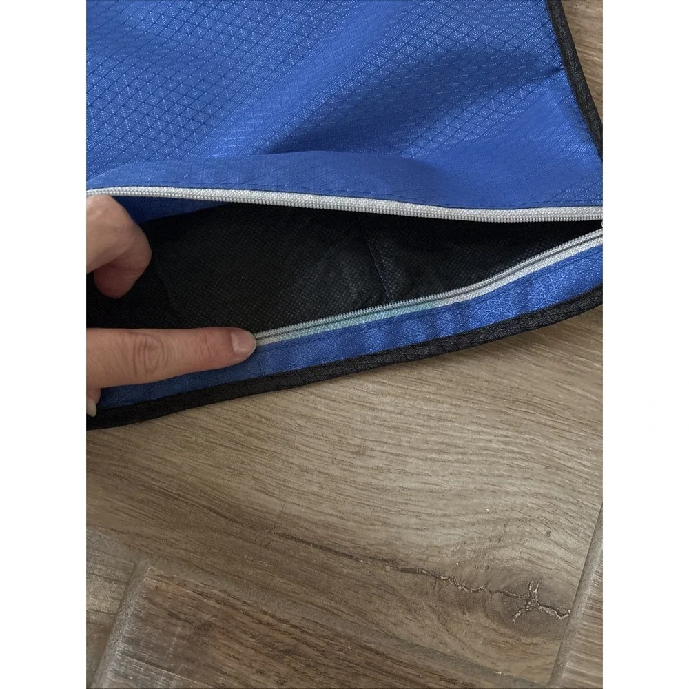 Five Star Dual Zipper Pencil Pouch Blue Binder Case w/ Hoops Organizer